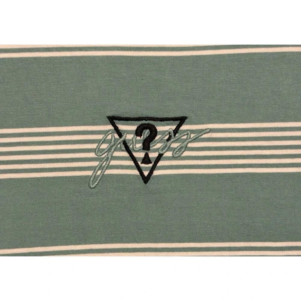 GUESS Originals x Anna Nicole Green Striped Shirt L - Picture 2 of 8